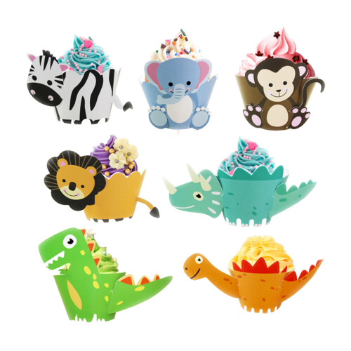 12 Sets Baby Cake Dekoration Muffin Förmchen Halter Becher 1