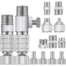 Spray Gun Adapter Kit 15-Piece Metal Quick-Release with Pressure Regulator for Most Brands, Air Hose Connector Set