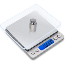 Digital Pocket Kitchen Scale 500g x 0.01g High Precision, Blue LCD Display with Tare Multiple Unit Conversion