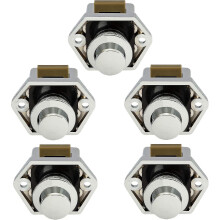 Keyless Cabinet Lock 5-Piece Set Compatible with LESOLEIL Mini Bolt Button Lock, Chrome Plated for RV Caravan Boat Door Drawer