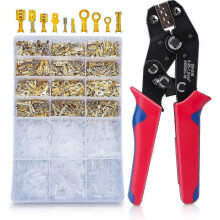 Conjunto de Alices de Pressionar com 600 Terminais para Fios de 0,25-6mm² AWG 24-10, Ferramenta DIY Elétrica Automotiva