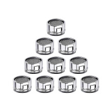 Faucet Aerator Water Saving Splash Proof 10 Pack, Copper Stainless Steel Construction, Chrome Plated for Kitchen Bathroom