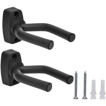 Set di 2 ganci da parete per chitarra, staffa regolabile e antigraffio per chitarra, basso, ukulele, violino