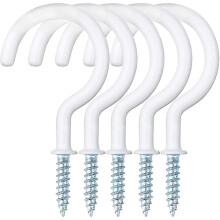 Screw-in Cup Hooks, 30 Pack White, Compatible with Lenovo YOGA1, Metal Rust-Resistant Hooks for Walls and Ceilings