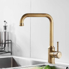 Antique Bronze Kitchen Mixer Tap with 360 Swivel Spout High Arc Design for Sinks