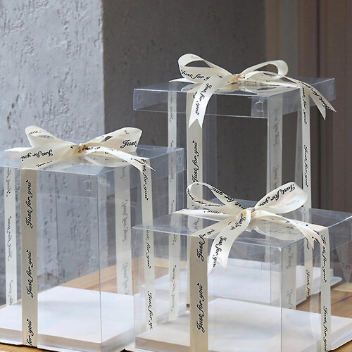 Πλαστικό Κουτί Γλυκών PET 4 τεμάχια, 24x22x22 cm, Διαφανές για Κρέμες, Τάρτες, Καφέ 2