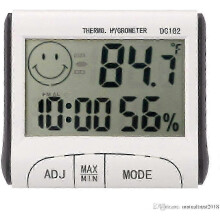 Digital Thermometer Hygrometer Indoor with Max Min Records, Alarm Clock, -10C to 50C and 10-99% Humidity Range, Celsius Fahrenheit