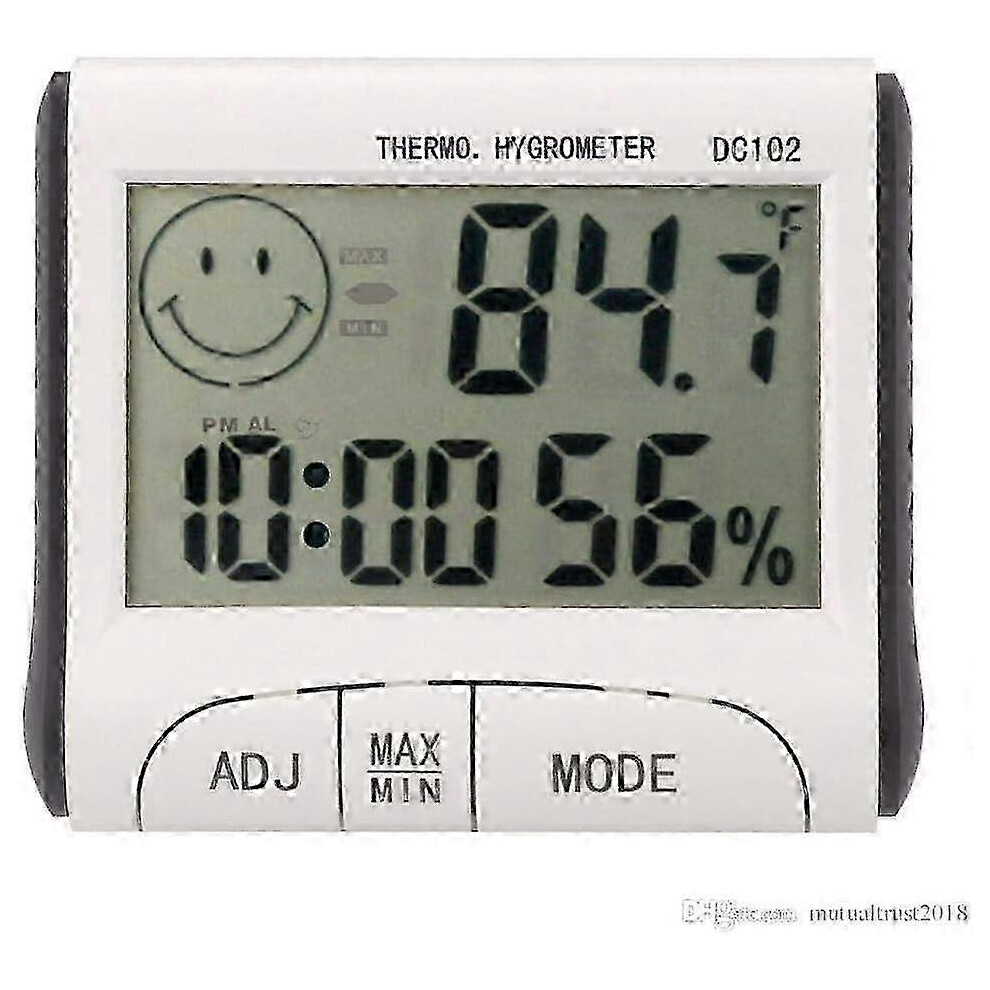 Digital Thermometer Hygrometer Indoor With Max Min Records, Alarm Clock, -10C To 50C And 10-99% Humidity Range, Celsius Fahrenheit 6901508258419