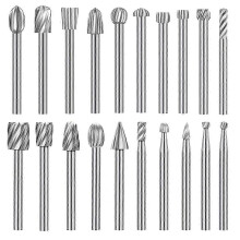Juego de 20 brocas de carburo HSS con recubrimiento de titanio para herramientas rotativas, grabado, biselado y chaflanado.