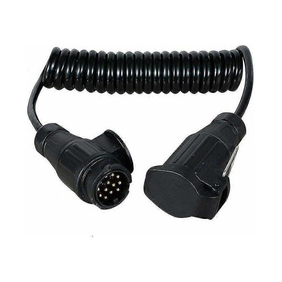 13 Pin Extension Cable Compatible With Caravan Trailer, 2M Spiral Towing Electrical Signal Cable For Vehicle Connection 6901508292307