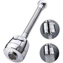 Faucet Aerator with 360-Degree Rotation and 2-Speed Adjustable Spray, Water-Saving, Rust-Proof Design for Kitchen Sink
