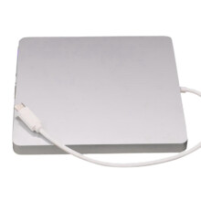 Externer USB-Typ-C-DVD-Brenner, kompatibel mit Windows, Mac und Linux, silberfarben, tragbar, sofort einsatzbereit für Laptop und PC.