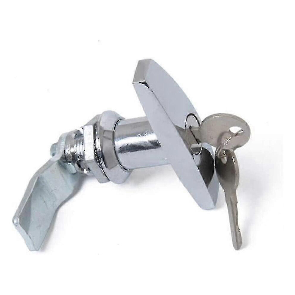 T-Handle Cam Lock With Key, Aluminium Alloy Trailer Door Toolbox Lock, Silver 6901508295827