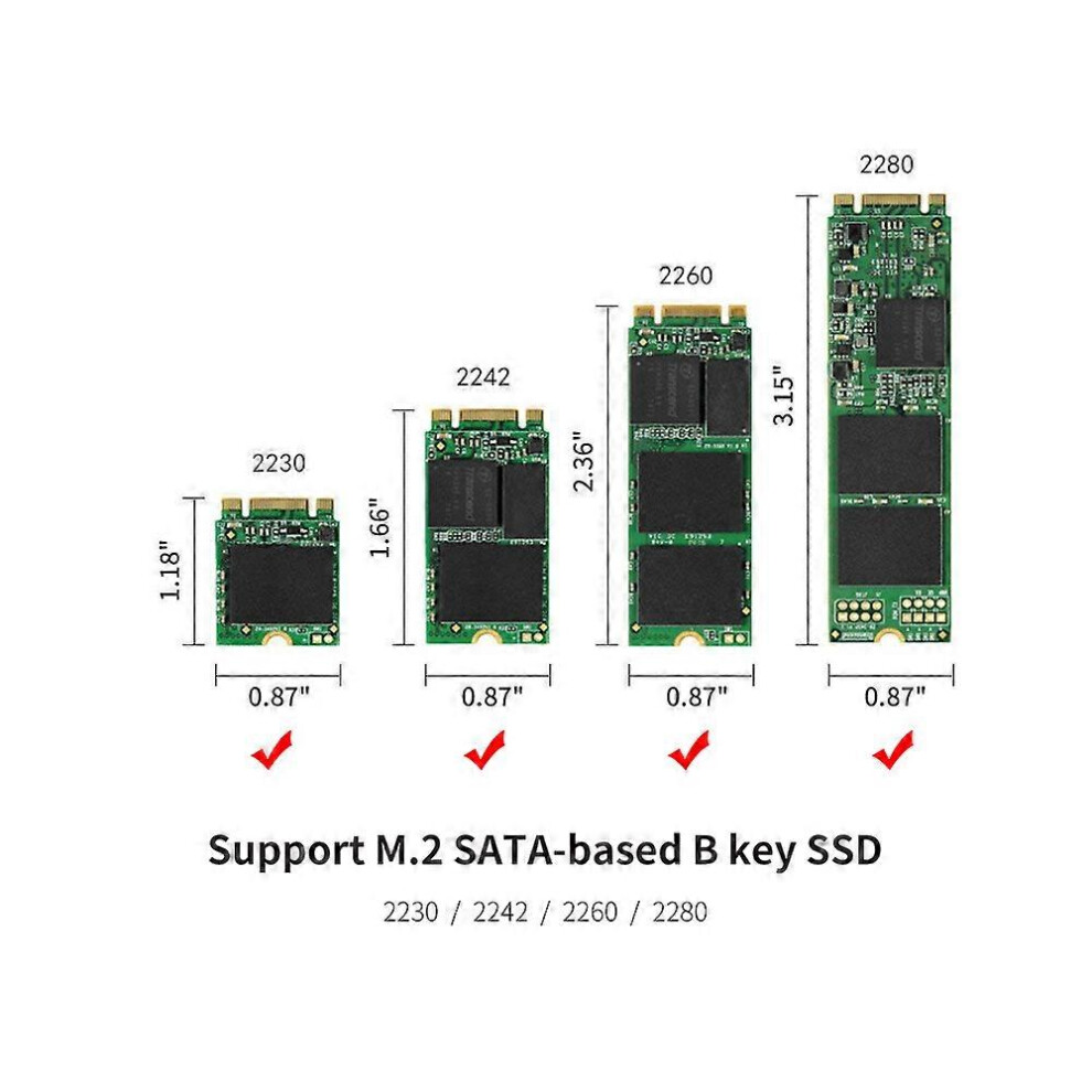 M.2 Ngff To Sata Adapter Card Compatible With 2230 2242 2260 2280 Ssd For Laptop Desktop Plug And Play 6901508298187