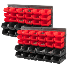 KCT 64 Pc Wall Mounted Tool Storage Organiser Rack for Garage Workshop Shed Screw Nut and Bolt DIY Board Bin Mount Tidy Solution
