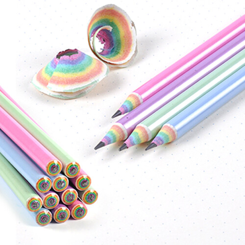 (Box packed) 12 Rainbow HB Pencils for Kids Gift 2