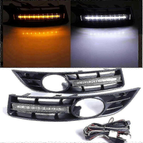 Φώτα Ημέρας LED συμβατό με VW Passat B6 2007-2011, 600LM, Λευκό/Κίτρινο, Αντιμεταλλικά ABS 2