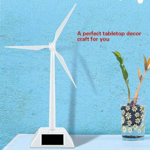 Solar Windmill Model Durable Plastic Solar-Powered Educational Science Toy for Children Desktop Decoration 1