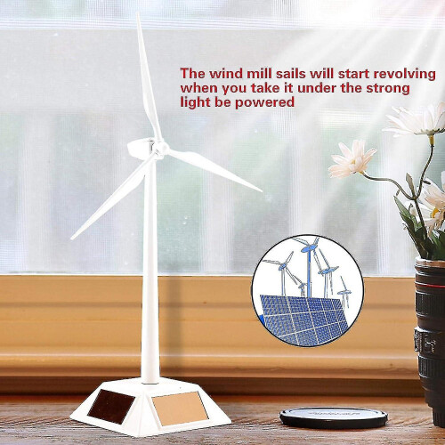 Solar Windmill Model Durable Plastic Solar-Powered Educational Science Toy for Children Desktop Decoration 2