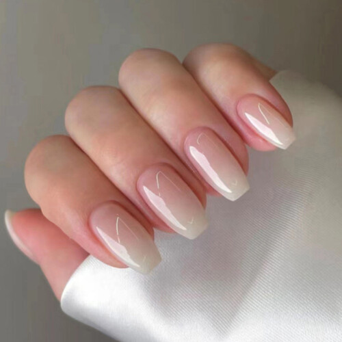 Pink Press-on Nails for Women, Gradient Yellow-Pink 2