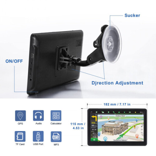 7-Inch GPS Navigator με Φωνητικές Οδηγίες & Πληροφορίες Κυκλοφορίας για Φορτηγά 1