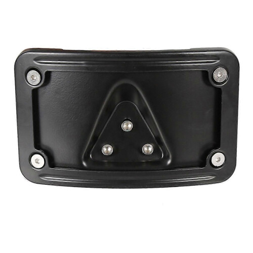 Licence Plate Frame compatible with Harley Softail, Black Plastic, 3-Hole Mount Holder Rack Accessory 1