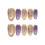 (XS) 10 Ongles Faux Chat Or Fleurs 4