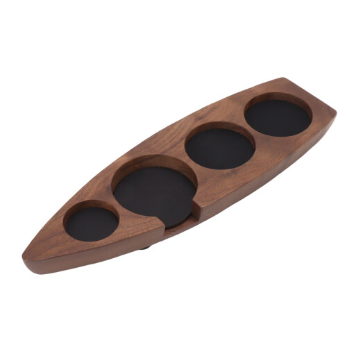 Supporto per tamper in noce con 51mm per caffetteria e bar