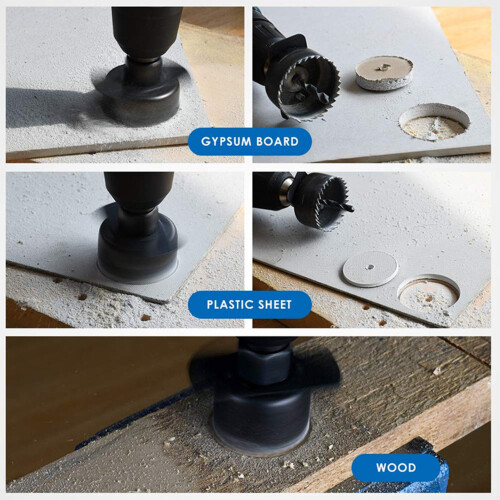 16Pcs Hole Saw Set Carbon Steel - Gypsum 1