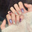 (XS) 10 Ongles Faux Chat Or Fleurs 7