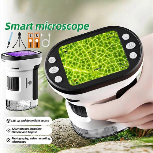 Handheld Microscope 1000X Magnification with 2.8-inch IPS Screen, Digital Microscope Camera Telescope for Kids, Portable Exploration Tool 1