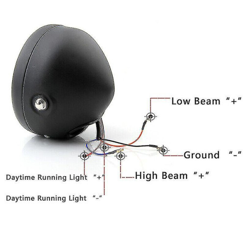 Προβολέας LED 6,5 ίντσας συμβατό με Harley-Davidson, 40W, Κορμός Αλουμινίου, Φακός PC 2