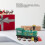 Clockwork Train Toy Tinplate Wind-Up, Green, Small 3