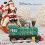 Clockwork Train Toy Tinplate Wind-Up, Green, Small 4