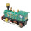 Clockwork Train Toy Tinplate Wind-Up, Green, Small 10