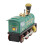 Clockwork Train Toy Tinplate Wind-Up, Green, Small 11