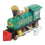 Clockwork Train Toy Tinplate Wind-Up, Green, Small 14