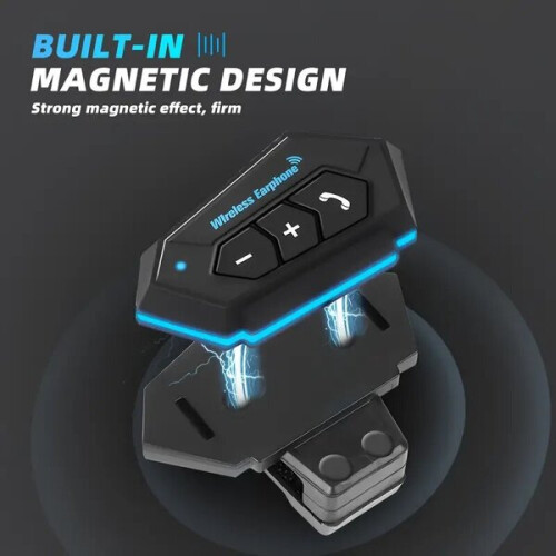Intercomunicador para Capacete com Bluetooth, Compatível com Smartphones, à Prova d'Água para Moto 2