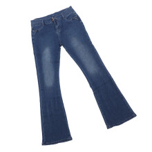 Hohe Taille Blau-Glockenhose für Damen, Slim Fit, dehnbar, vielseitig kombinierbar, 29