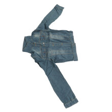 Damen Retro Blazer mit Umlegekragen, blauer Jacke, langärmlig, Größe L