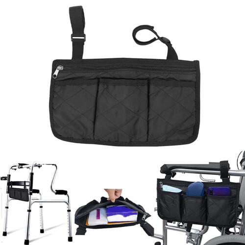 Waterproof Wheelchair Side Bag 32x16.5cm Polyester Armrest Pouch