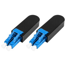 Adapter pętli światłowodowej (opakowanie 2 szt.), jednomodowy LC dupleks 9/125 do testowania, długości fal 1310 nm i 1550 nm, czarny