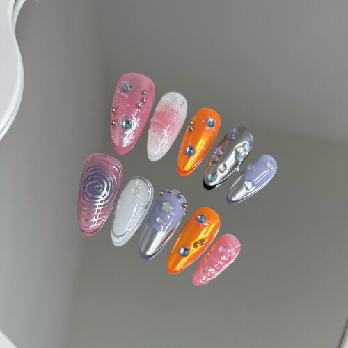 3D Metal Nail Art - Spring Summer Design 1