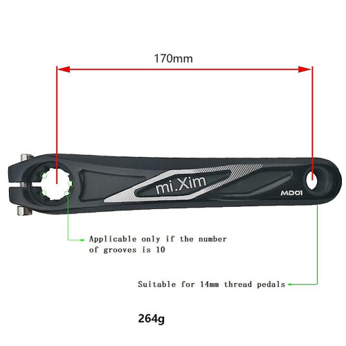 Braço de Pedivela para Bicicleta 170mm Esquerdo Compatível com Vários Modelos - Preto 2