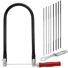 260mm U-Shaped Fret Saw with Wood Handle and High-Carbon Steel Blades, for Precise Cutting of Wood, Plastic, and Metal