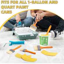 Ensemble de 10 Becs Verseurs pour Bidons de Peinture de 4 Litres, avec Pinceaux à Poils Souples, Compatible avec les Pots de 500 Ml, pour Peintures