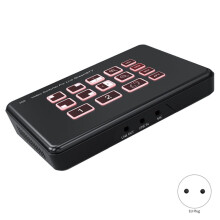 2-Weg -Compatibele VideoSwitcher/Mixer, 2 Ingangen, 2 Uitgangen voor Livestreaming met Microfoon-/Lijningang, Audiomixing, EU-Stekker