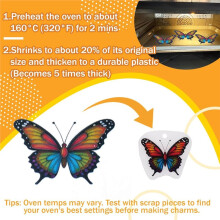 6 Sheets Printable Shrink Paper Sheets Plastic for Inkjet Printer,for Crafts DIY Keychain Making, 'S Day