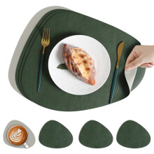 Tovagliette All'Americana A Goccia In PU, Trama Bifacciale, Impermeabili e Antiolio, Set da 4 Pezzi per Tavolo da Pranzo, Arredamento per La Casa,