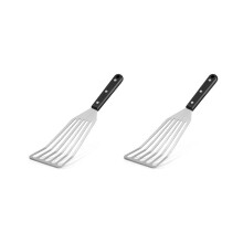 2pcs 12.4Inch Fish Spatula- Slotted Fish Turner Spatula with Sloped Design Spatula Metal